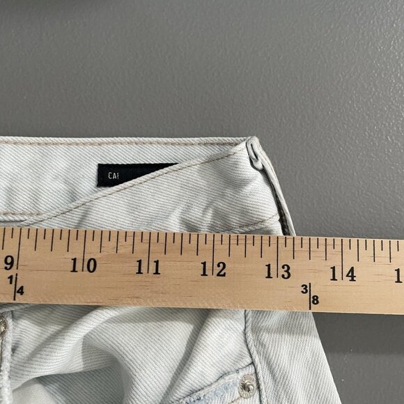 Edwin Jeans Womens 24 Light Wash CAI Straight Ripped Button Fly USA High Hopes - Picture 12 of 14